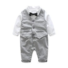 Load image into Gallery viewer, Toddler Clothes Four Seasons GM Long Turn-down Collar Shirt with Striped Vest and Pants England Style Kids Christmas Clothes