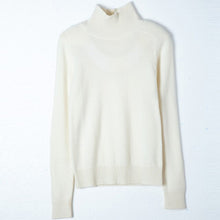 Load image into Gallery viewer, Real 35 Goat Cashmere Sweater Women 2019 Fashion Loose Pullover Bottoming Shirt Mock Neck Knitted Christmas Sweaters Knitwear