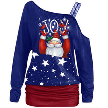Load image into Gallery viewer, Xmas Women Coats Fashion Off Shoulder Ladies Clothes Sweatershirts Santa Claus Printed Long Sleeves Shirts Christmas Sweatshirts