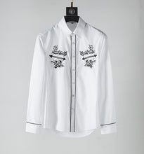 Load image into Gallery viewer, Top Quality 2019 Men Dress Shirts Long Sleeve Brand Combed Cotton Embroidery Designer Slim Shirts Mens Casual Clothing Christmas