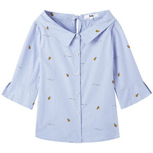 Load image into Gallery viewer, Stripe Shirt Suit-dress 2019 Leisure Time Cotton Design Feel Niche Jacket Shirt Student