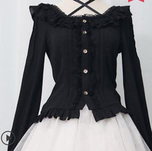 Load image into Gallery viewer, Princess sweet lolita shirt Alice's Christmas shirt original autumn and winter Lolita woman chiffon long sleeves shirt HWK087