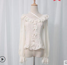 Load image into Gallery viewer, Princess sweet lolita shirt Alice's Christmas shirt original autumn and winter Lolita woman chiffon long sleeves shirt HWK087