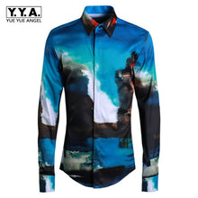 Load image into Gallery viewer, Fashion Spring New Long Sleeve Mens Colorful Printed Casual Shirts Office Party Man Tops Luxury Hawaiian Cotton Breathable Shirt