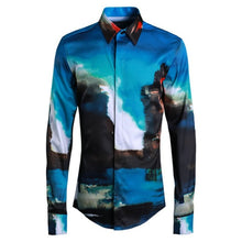 Load image into Gallery viewer, Fashion Spring New Long Sleeve Mens Colorful Printed Casual Shirts Office Party Man Tops Luxury Hawaiian Cotton Breathable Shirt