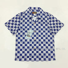 Load image into Gallery viewer, Bob Dong Vintage Mens Plaid Hawaiian Shirt Aloha Carton Print Hawaii Shirts Short Sleeve Tops For Beach Cruise Luau Sunset Party