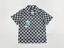 Load image into Gallery viewer, Bob Dong Vintage Mens Plaid Hawaiian Shirt Aloha Carton Print Hawaii Shirts Short Sleeve Tops For Beach Cruise Luau Sunset Party